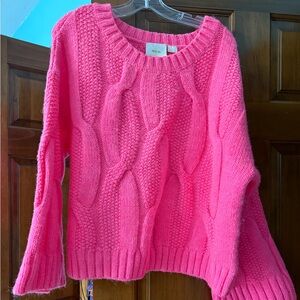 Maeve Pink Cable Knit Sweater
